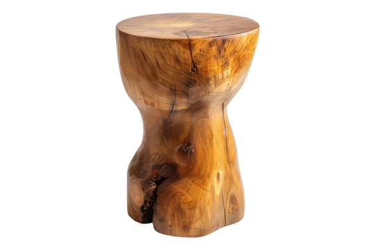 Wooden stool isolated on transparent background