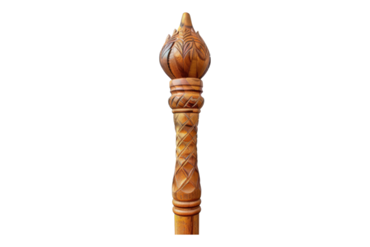 wooden torch isolated on transparent background