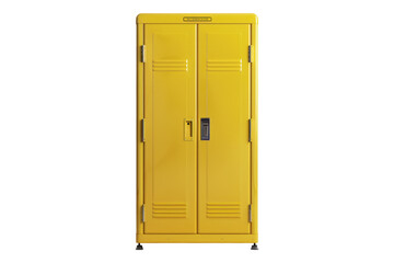 Yellow locker isolated on transparent background