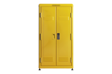 Yellow locker isolated on transparent background
