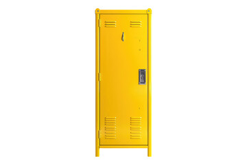 Yellow locker isolated on transparent background