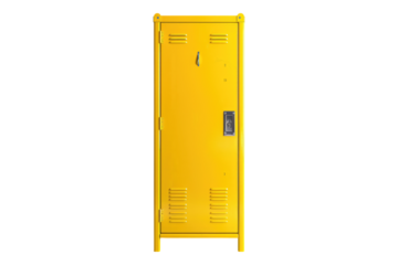 Yellow locker isolated on transparent background