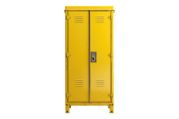 Yellow locker isolated on transparent background