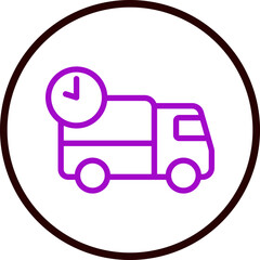 Clock (for delivery times) Vector Line Purple Circle Black