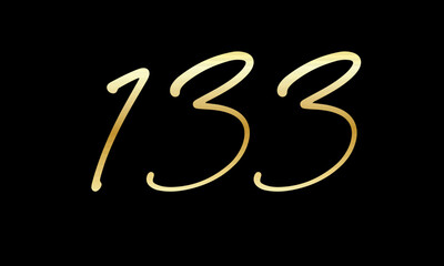 Obraz premium Number Gold Casual Modern Logo