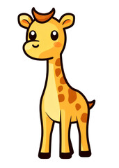 PNG Cute cartoon giraffe illustration