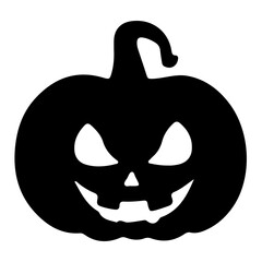 Halloween Pumpkin Silhouette | Spooky Ghosts, Witch, Bat, Tree, Crow, Skull, Spider, Black Cat, Tree, Broom, Jack O' Lantern and Haunted House Spirits, Icon, Clipart, Decoration | Vector Illustration