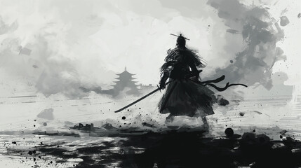 person with sword