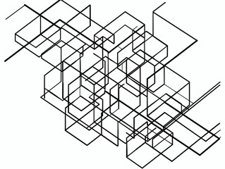 Interconnected Squares: A Visual Representation of Risk Correlation and Interdependence