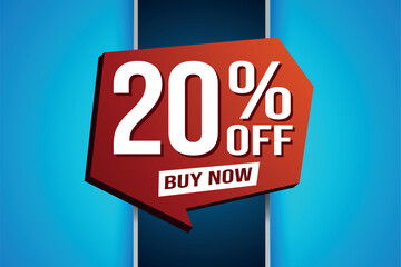 20% twenty percent off buy now poster banner graphic design icon logo sign symbol social media website coupon

