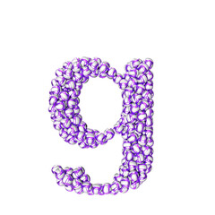 Symbol made of purple volleyballs. letter g