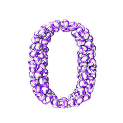 Symbol made of purple volleyballs. number 0