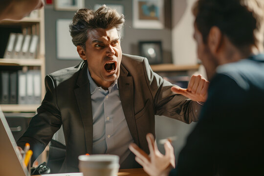 the boss swears at the subordinate.