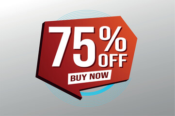 75% seventy five percent off buy now poster banner graphic design icon logo sign symbol social media website coupon

