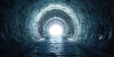Dark Tunnel with Light at End