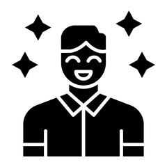 Happy Man vector icon. Can be used for Comfort iconset.