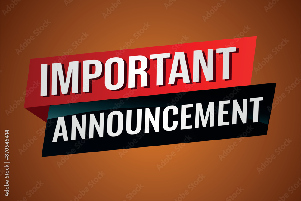 Wall mural important announcement poster banner graphic design icon logo sign symbol social media website coupo