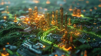 Obraz premium Establishing an Eco-Friendly Future City