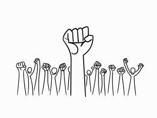 Uniting Hands for Solidarity: A Single Line Symbol of Collective Action and Allyship