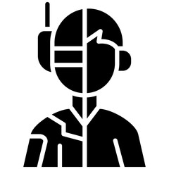 Cyborg vector icon. Can be used for Science Fiction iconset.