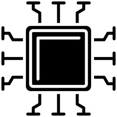 Microchip vector icon. Can be used for Science Fiction iconset.