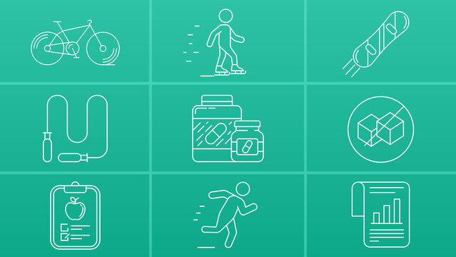 Sports And Fitness Line Icons