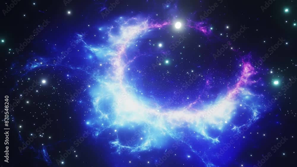 Wall mural deep space travelling into nebula and galaxy