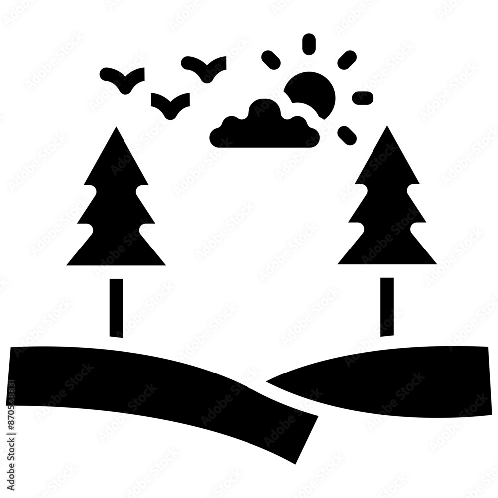 Poster Forest vector icon. Can be used for Earth Day iconset.