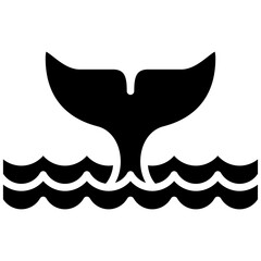 Whale vector icon. Can be used for Coastline iconset.