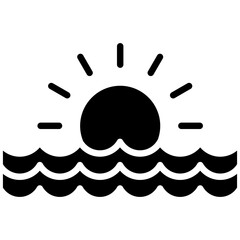 Sunrise vector icon. Can be used for Coastline iconset.