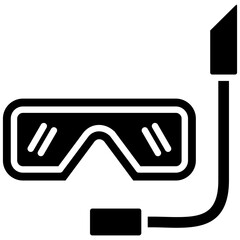 Snorkel Mask vector icon. Can be used for Coastline iconset.