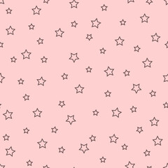 Seamless pattern with stars on a pink background.