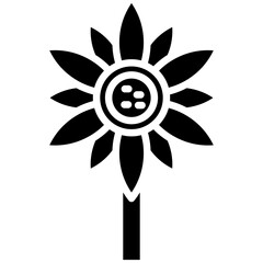 Sunflower vector icon. Can be used for Festa Junina iconset.