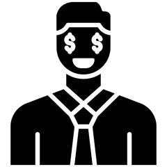 Greedy Banker vector icon. Can be used for Corruption iconset.
