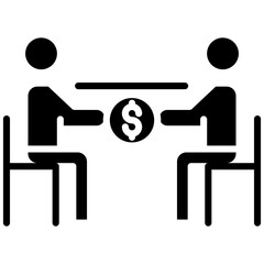 Under the Table Deal vector icon. Can be used for Corruption iconset.