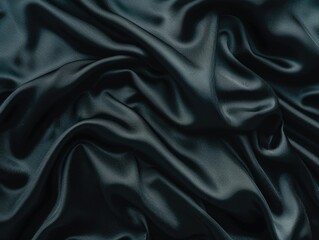 Obraz premium Black satin fabric close-up