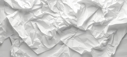 Obraz premium Abstract white paper crumpled texture background. Generative AI technology. 