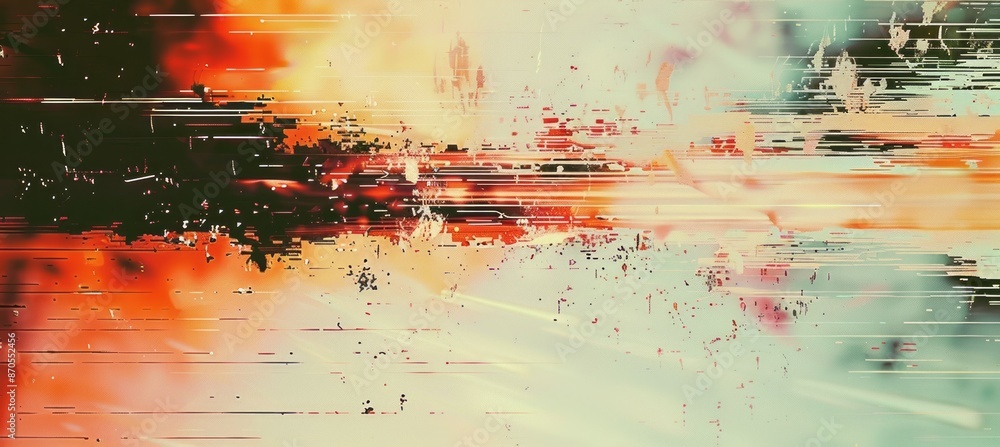 Poster abstract digital glitch background. screen tv error screen damage distortion. generative ai technolo