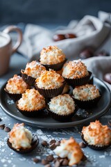 Healthy homemade macaroons without butter or flour, horizontal.