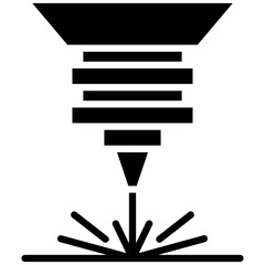 Laser Beam vector icon. Can be used for Manufacturing iconset.