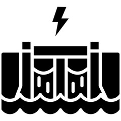 Hydroelectric vector icon. Can be used for Manufacturing iconset.