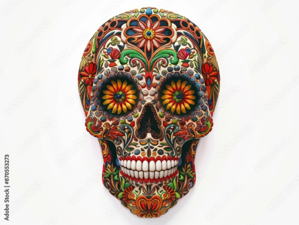 Sticker colorful sugar skull