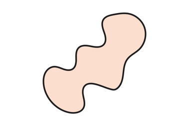 Abstract long blob shape hand drawn. Isolated on a white  background. vector illustration. EPS 10