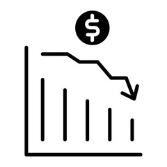 Downfall vector icon. Can be used for Trading iconset.