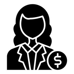 Female Finance Officer vector icon. Can be used for Trading iconset.