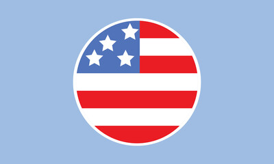  4th July USA flag round icon.