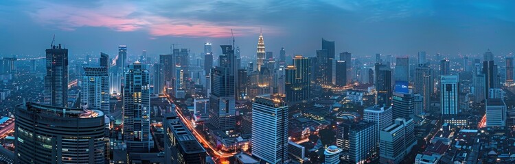 Panoramic view of the cityscape of a modern metropolis