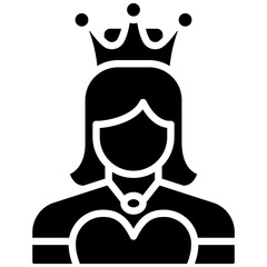 Princess vector icon. Can be used for Medieval iconset.