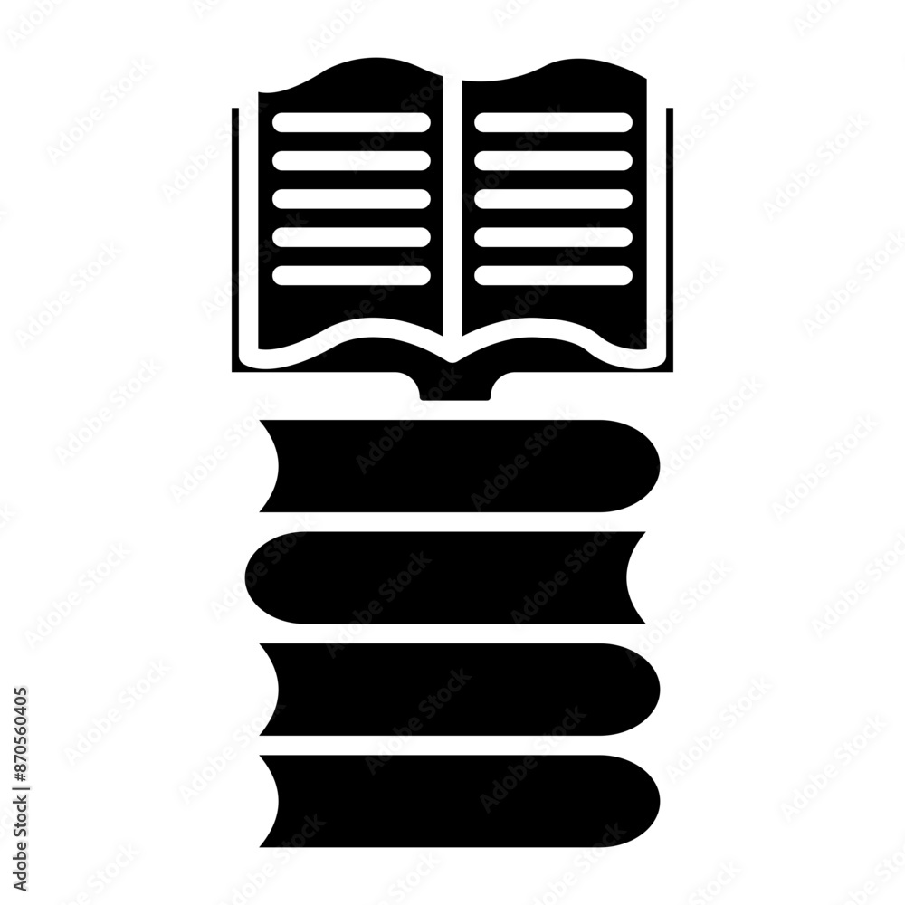 Sticker Stack of Books vector icon. Can be used for Literature iconset.