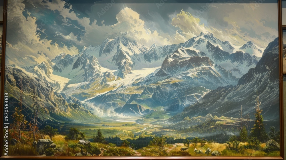 Wall mural Majestic Mountain Landscape Painting